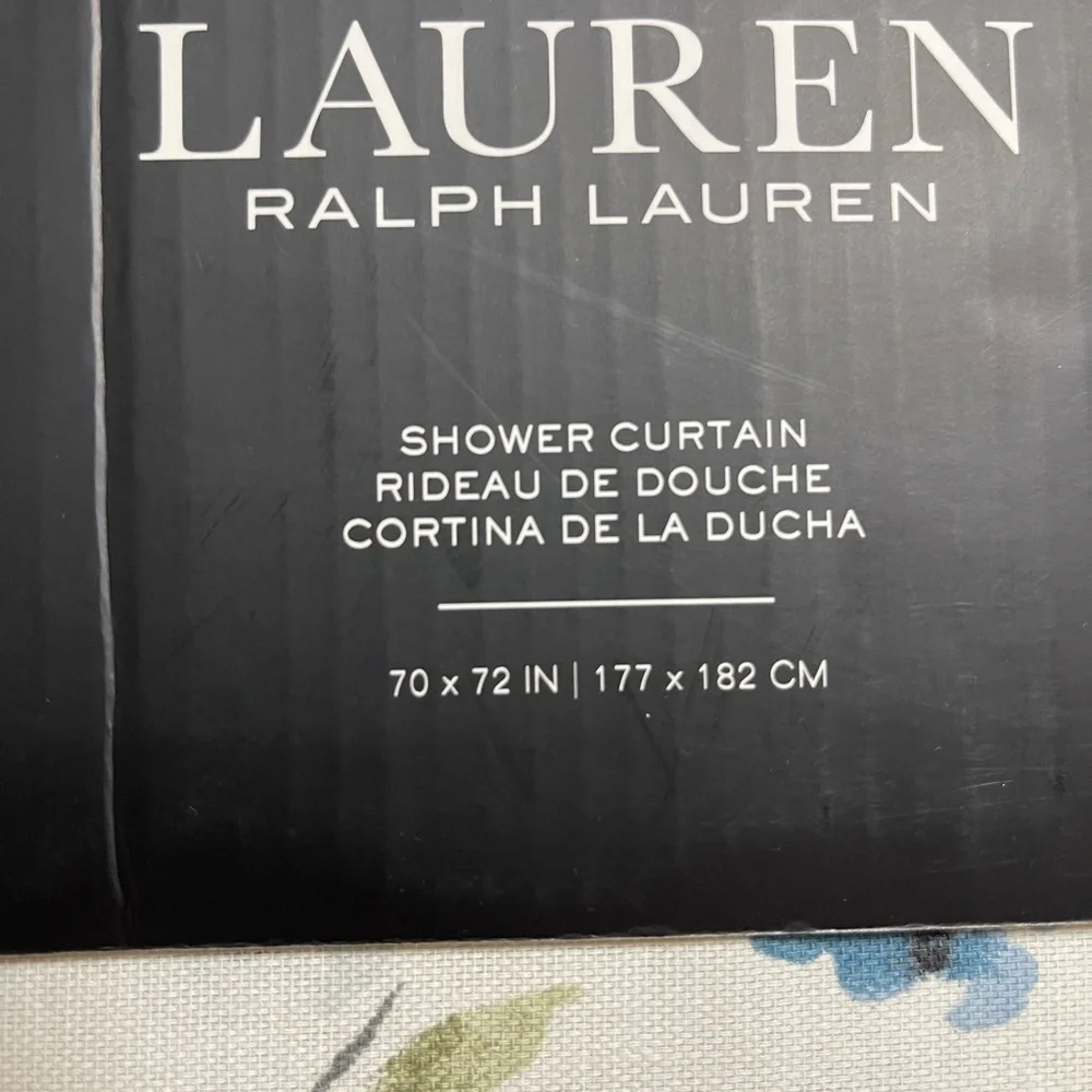 Ralph Lauren Botanical Bird Shower Curtain in Blue, Green & Cream